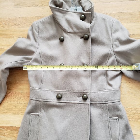 Old Navy Womens wool blend double-breasted mocha mauve gray peacoat lined size S - Picture 12 of 14